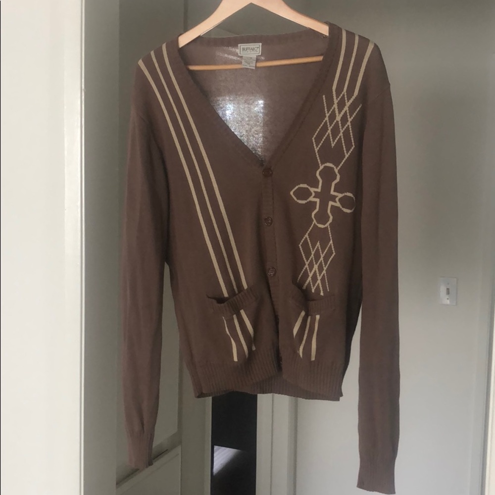Men’s Brown Large Buffalo Cardigan